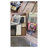 Calculator pencil sharpener, cards