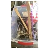 Bed raiser, bac scratchers, radio flag, hand fans