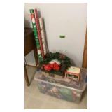 Christmas wreath & wrap, misc and assorted items