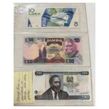 Aruba 10- 2012, Zambia 50, Kenya 200- 2010