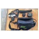 Minolta 35mm camera, case & assembly