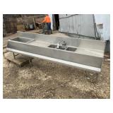 STAINLESS 3 HOLE SINK W/ ICE BIN STORAGE