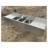 STAINLESS 3 HOLE SINK,