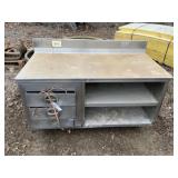 STAINLESS STEEL WORK TABLE W/ 3 DRAWERS