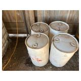 White plastic barrels