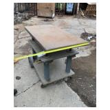 HAMILTON PORTELEVATOR TABLE ON CASTERS,