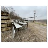 Bleachers, aluminum, 45ï¿½, iron frame, 5 Seat Rows,