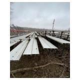 Bleachers, aluminum, 45ï¿½, iron frame, 5 Seat Rows,