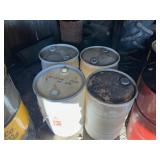 White plastic barrels