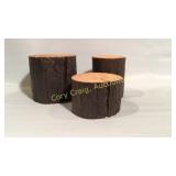 set of 3 Wood Stumps