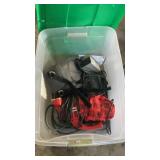 Tote, Dirt devil, mini strobe light & misc.