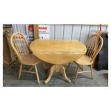 Table w/2chairs42ï¿½ diameter drop leaf sides