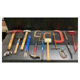 C Clamps, Hay Hook, Nail Pullers, Hammer