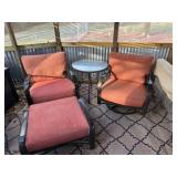 Out Door Chairs, Ottoman, Table