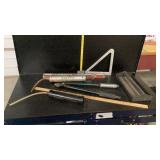 Grease gun, yard stick, level, black & decker