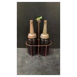 Oil Bottles Purple and Holder