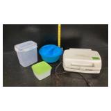 The Waffler & plastic containers