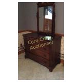Mahogany 5 drawer dresser with mirror