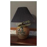 Brown and blue ceramic lamp