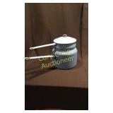 Blue Granite Ware Double Boiler w/ Lid