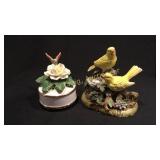 2 Bird Figurines, 1 is Music Box