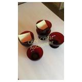 Ruby Red Anchor Hocking Dessert cups