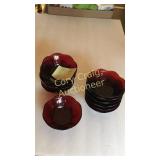 Ruby Red Anchor Hocking dessert dishes