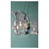 Glass Pitcher with 8 5" Candlewick Water Glasses