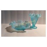 Fenton Dish and Vase