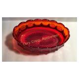 Red oval Dish