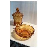 2 pcs. Amber Coin Glass