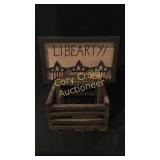 Boyds Plaque and 2 Wooden Crates