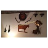 Leg Shackles, Cow, Clock, Metal Art, Pr. Chickens,