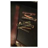 3 Straight Razors w/case & Razor Sharpening Strap