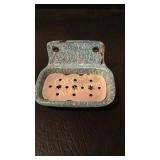 Blue Granite Soap Dish, hangs on wall