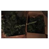 2 boxes Of Greenery some with lights