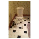 Wicker stool and waste can