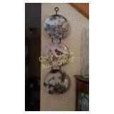 Wall plate hanger & 3 Bird plates