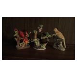 3 Bird Figurines