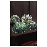 Misc. Green and White Granite Ware, Some Chips