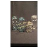 2 Green Atlas, 2 Clear Ball Canning Jars