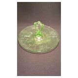 Green Depression Glass Relish Tray