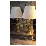 Pr of Brass Lamps