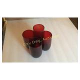 Ruby Red Anchor Hocking Glasses 4 1/2" set of 12