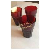 Ruby Red Anchor Hocking Juice glasses 8 ea.