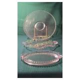 3 Candlewick Serving Trays