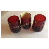 Ruby Red Anchor Hocking Juice Glasses 6 ea.