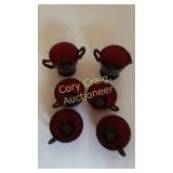 Ruby Red Anchor Hocking cups & Cream& Sugar