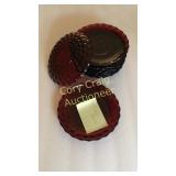 Ruby Red Anchor Hocking saucers