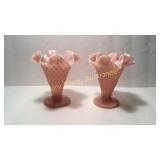 Pink Fenton Vases